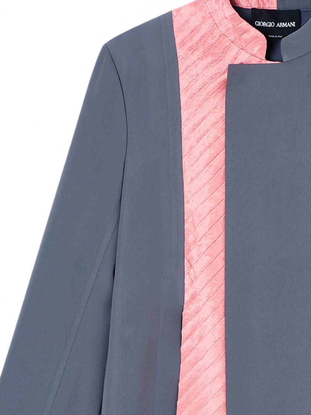 Giorgio Armani Jas met vlakken en ronde opstaande kraag Grijs