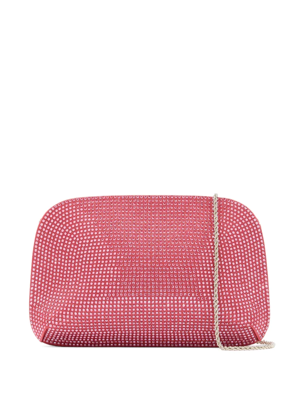 Giorgio Armani crystal-embellished satin clutch bag - Rosa