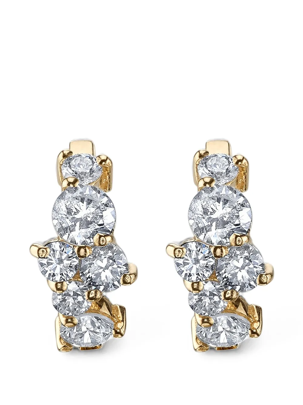 Sydney Evan diamond cocktail huggie earrings - Gold