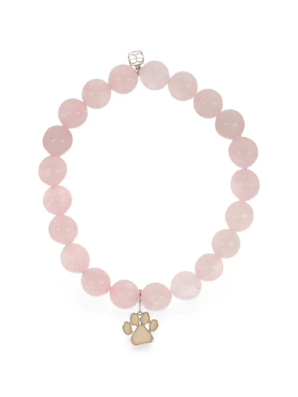 Sydney Evan rose quartz paw charm bracelet - Rosa