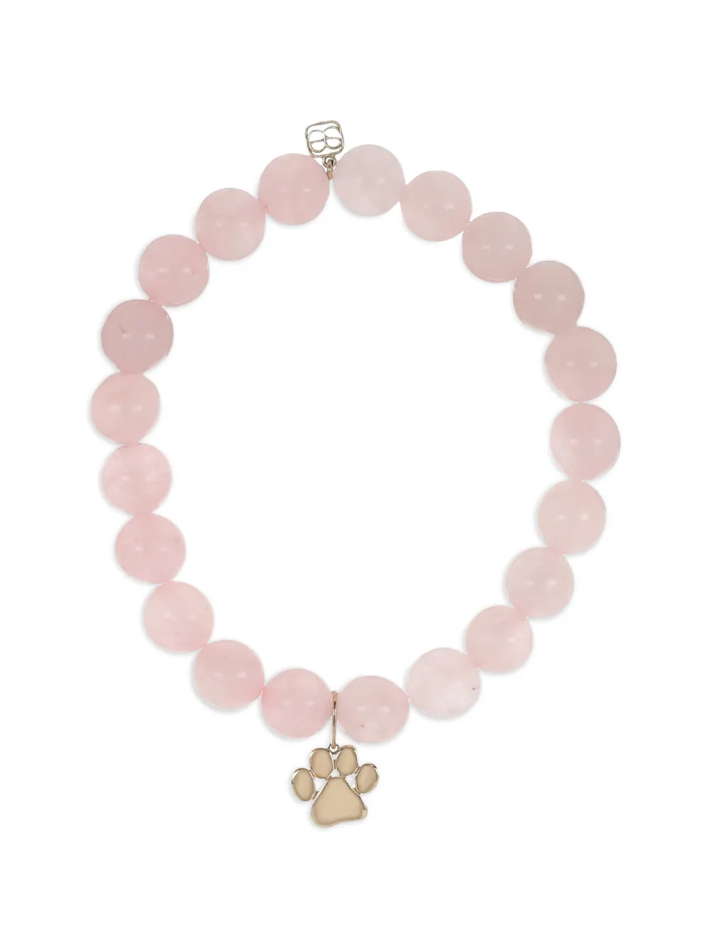 Sydney Evan rose quartz paw charm bracelet - Rosa