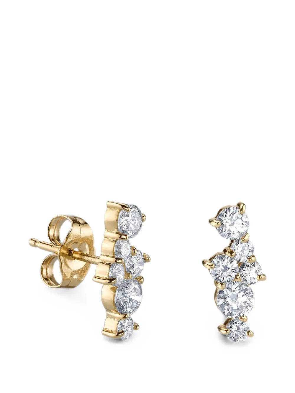 Sydney Evan diamond cocktail bar earrings - Oro
