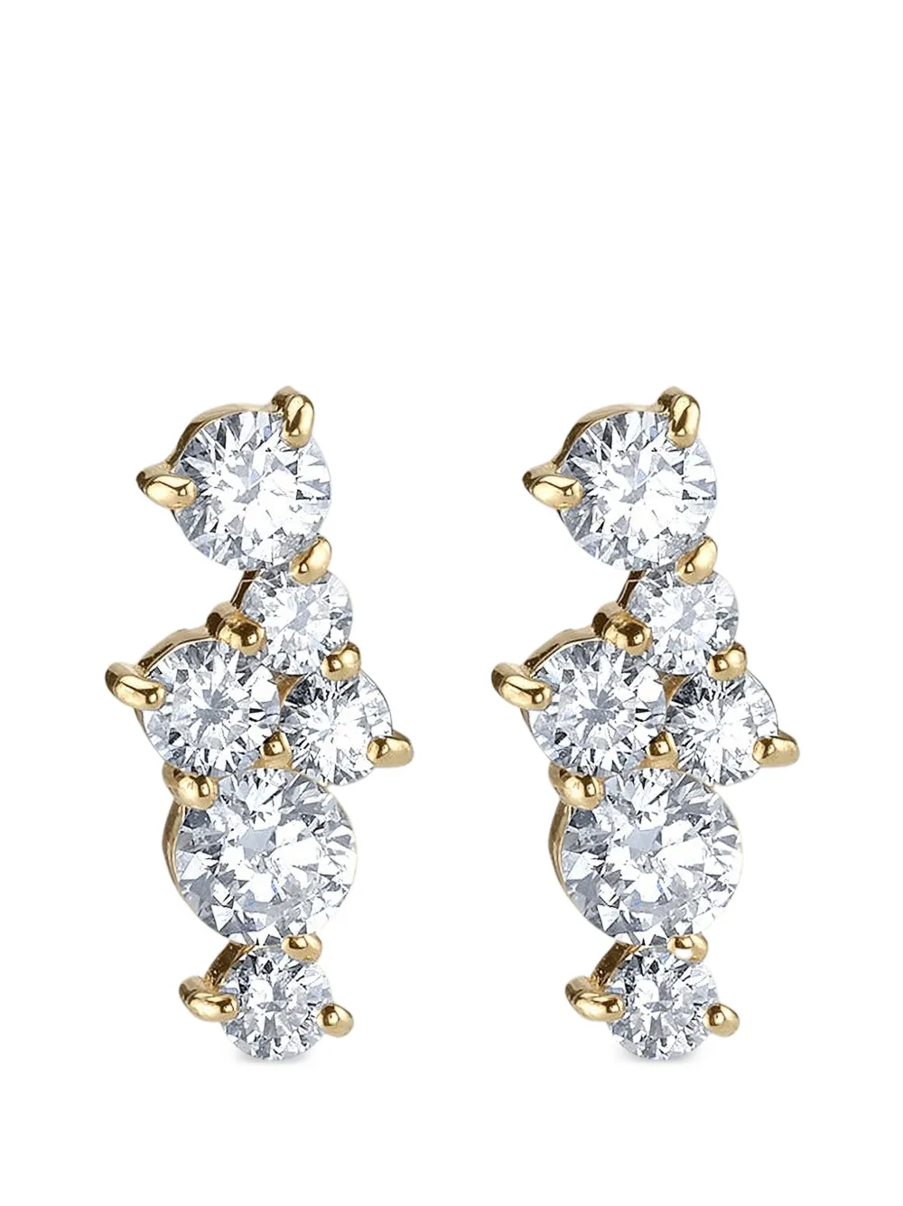 Sydney Evan diamond cocktail bar earrings - Gold