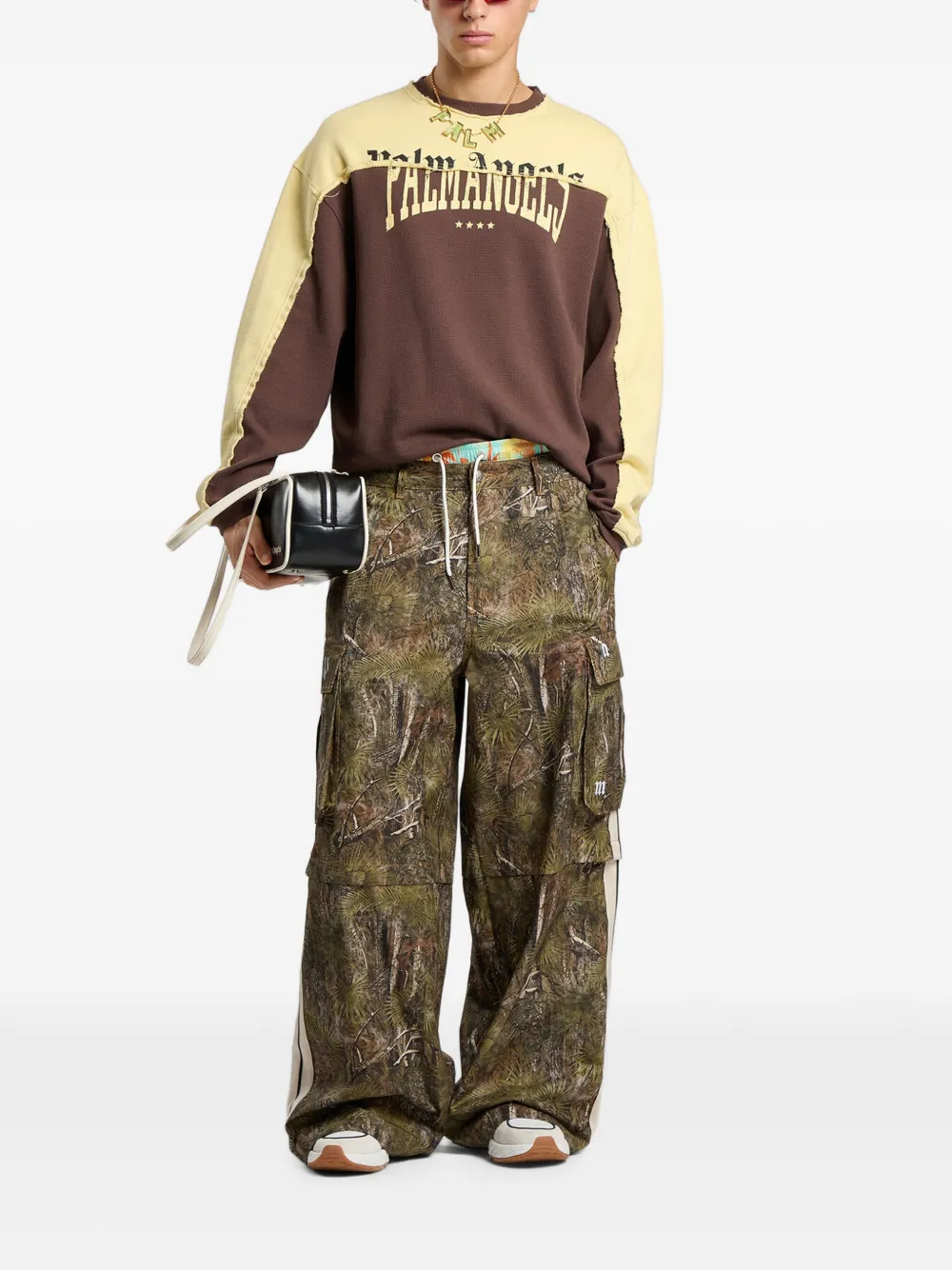 Palm Angels Sweater met ronde hals en logo Bruin