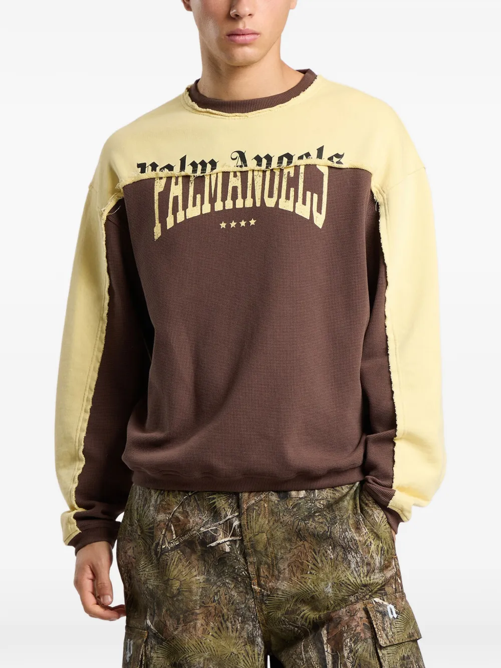 Palm Angels Sweater met ronde hals en logo Bruin