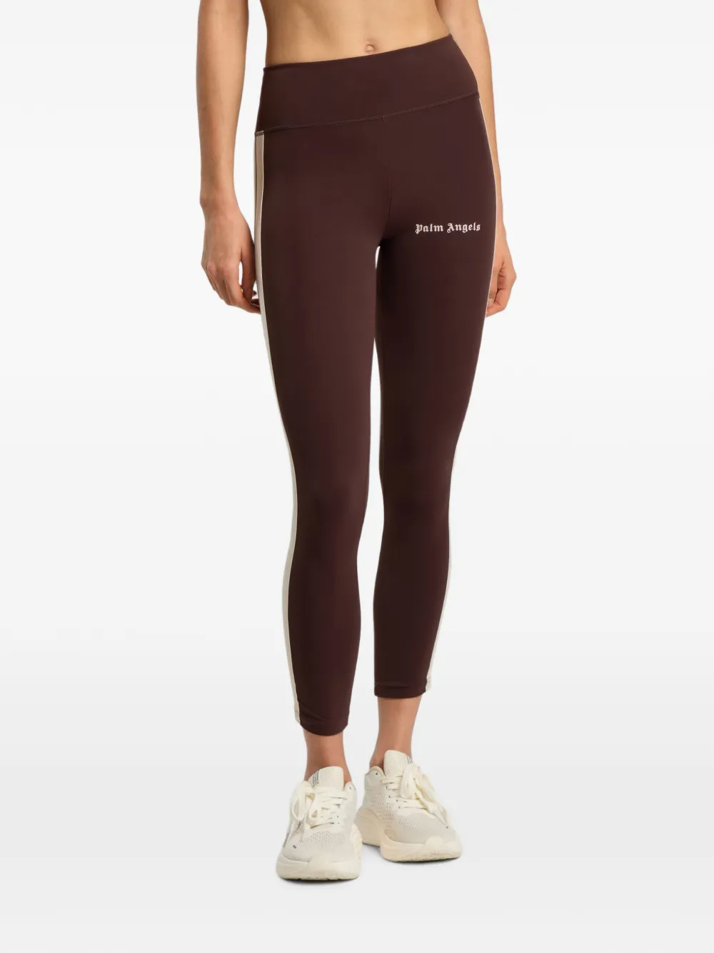 Palm Angels Legging met logoprint Bruin