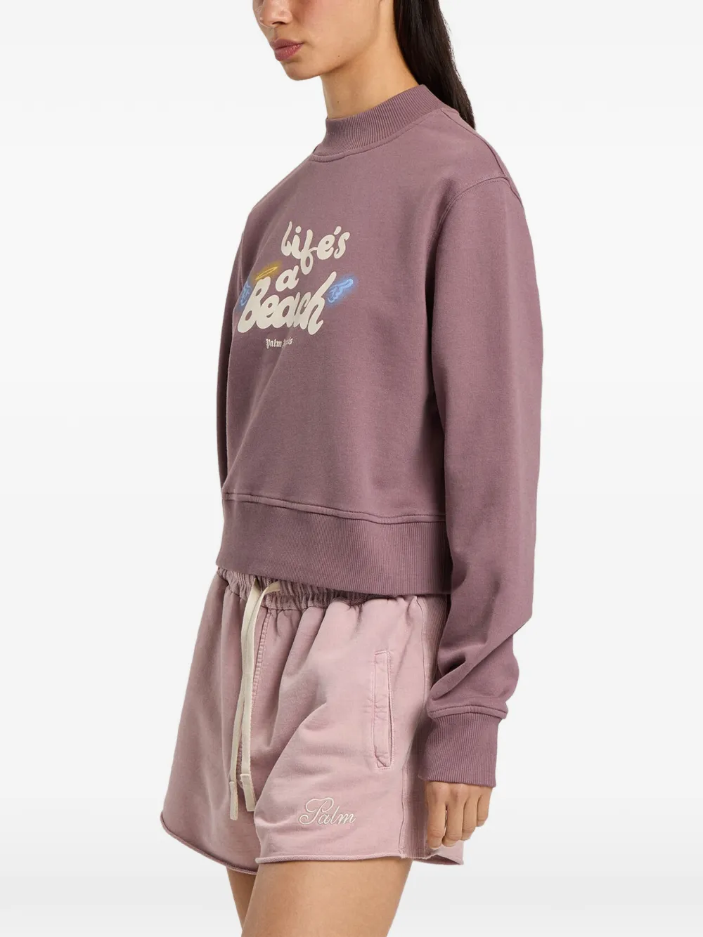 Palm Angels Life's A Beach cropped sweater Paars