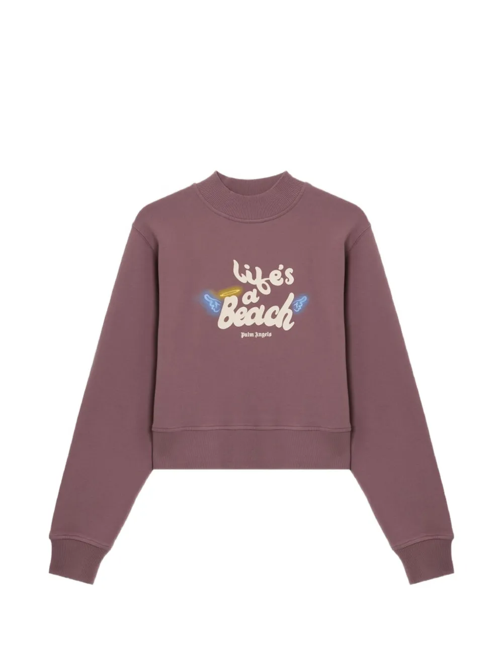 Palm Angels Life's A Beach cropped sweatshirt - Viola