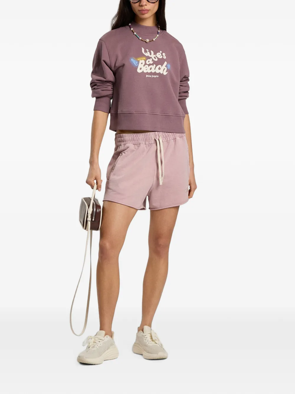 Palm Angels Life's A Beach cropped sweater Paars