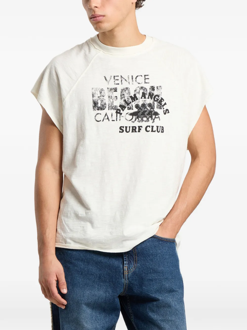 Palm Angels Surf Club regular T-shirt Beige