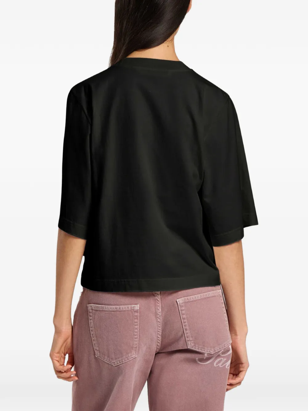 Palm Angels T-shirt met logoprint Zwart