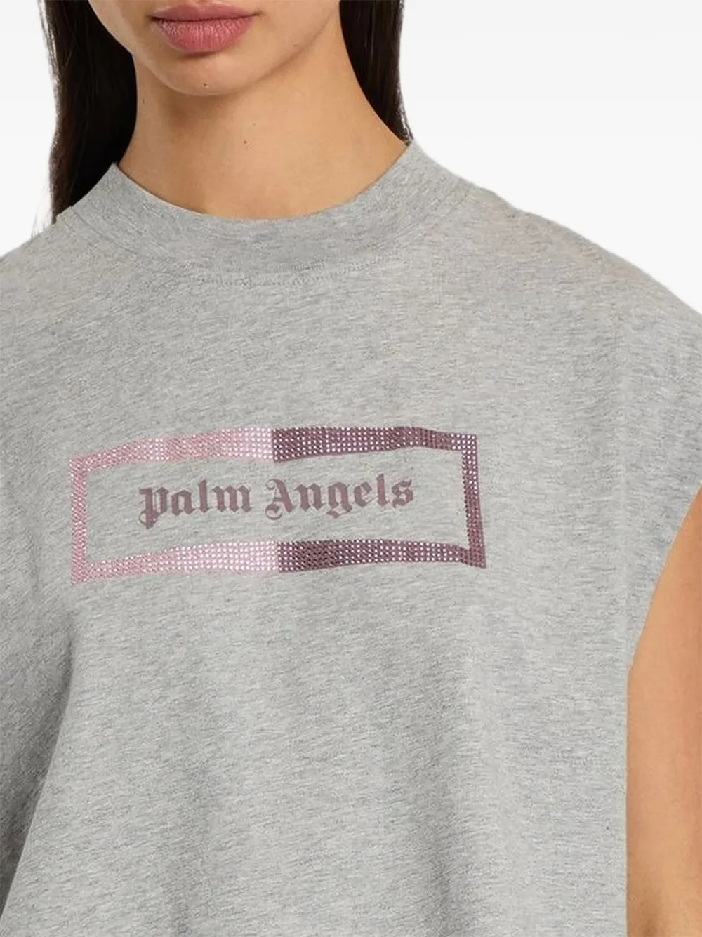 Palm Angels Stud Box tanktop met logo Grijs