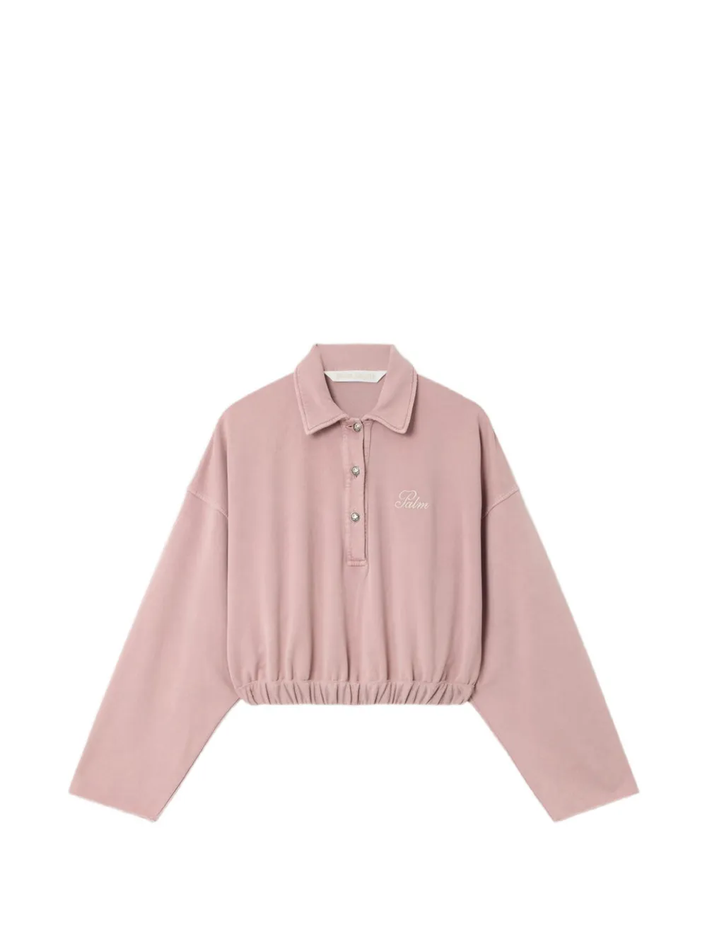 Palm Angels Palm Sway cropped long-sleeve polo - Rosa
