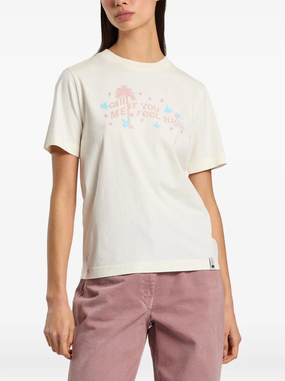 Palm Angels Feel High regular T-shirt Beige