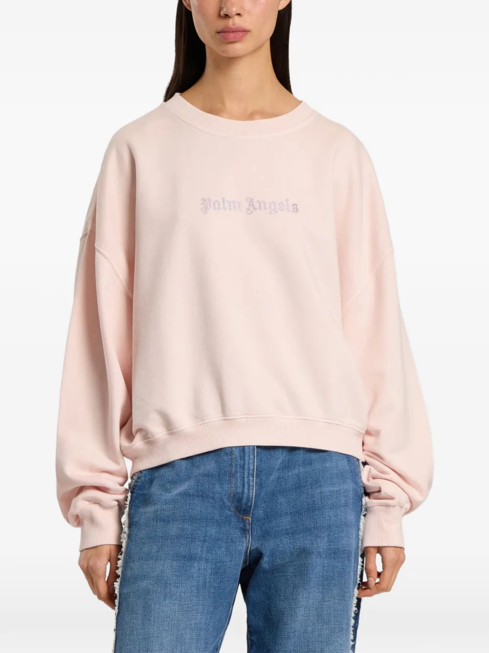 Palm Angels Sweatshirt mit Logo-Applikation - Rosa