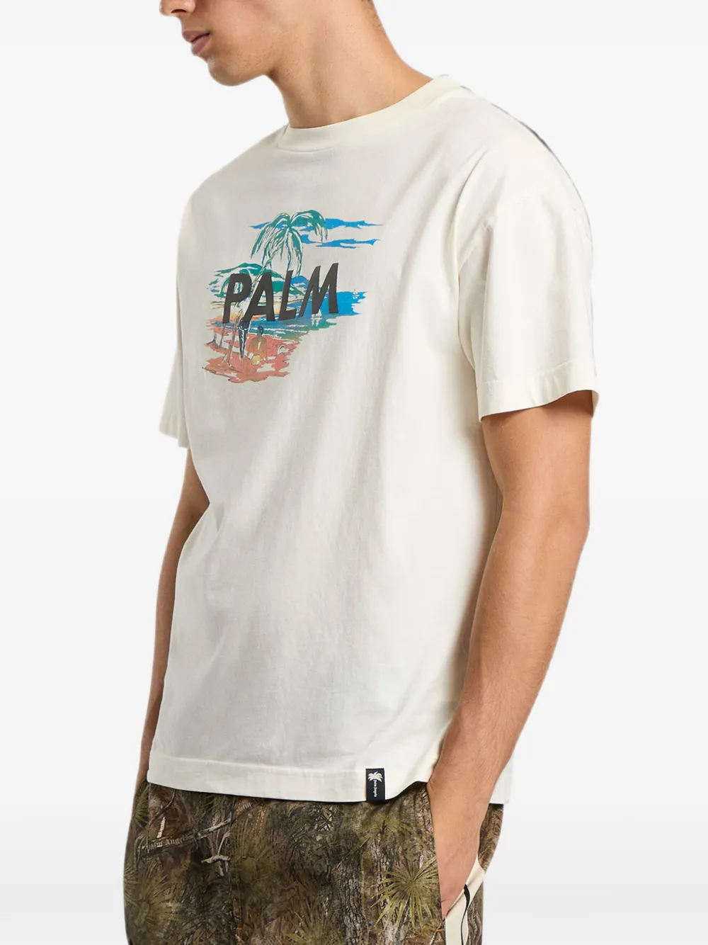Palm Angels Palm Island T-shirt met grafische print Wit