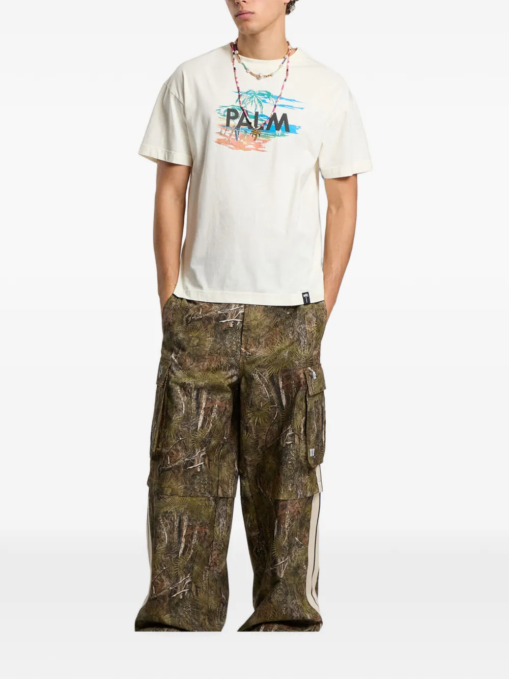 Palm Angels Palm Island T-shirt met grafische print Wit