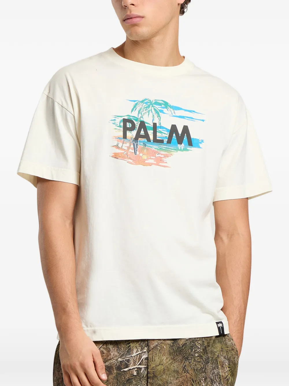 Palm Angels Palm Island T-shirt met grafische print Wit