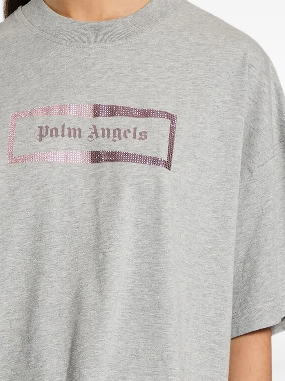 Palm Angels studded logo T-shirt Grijs