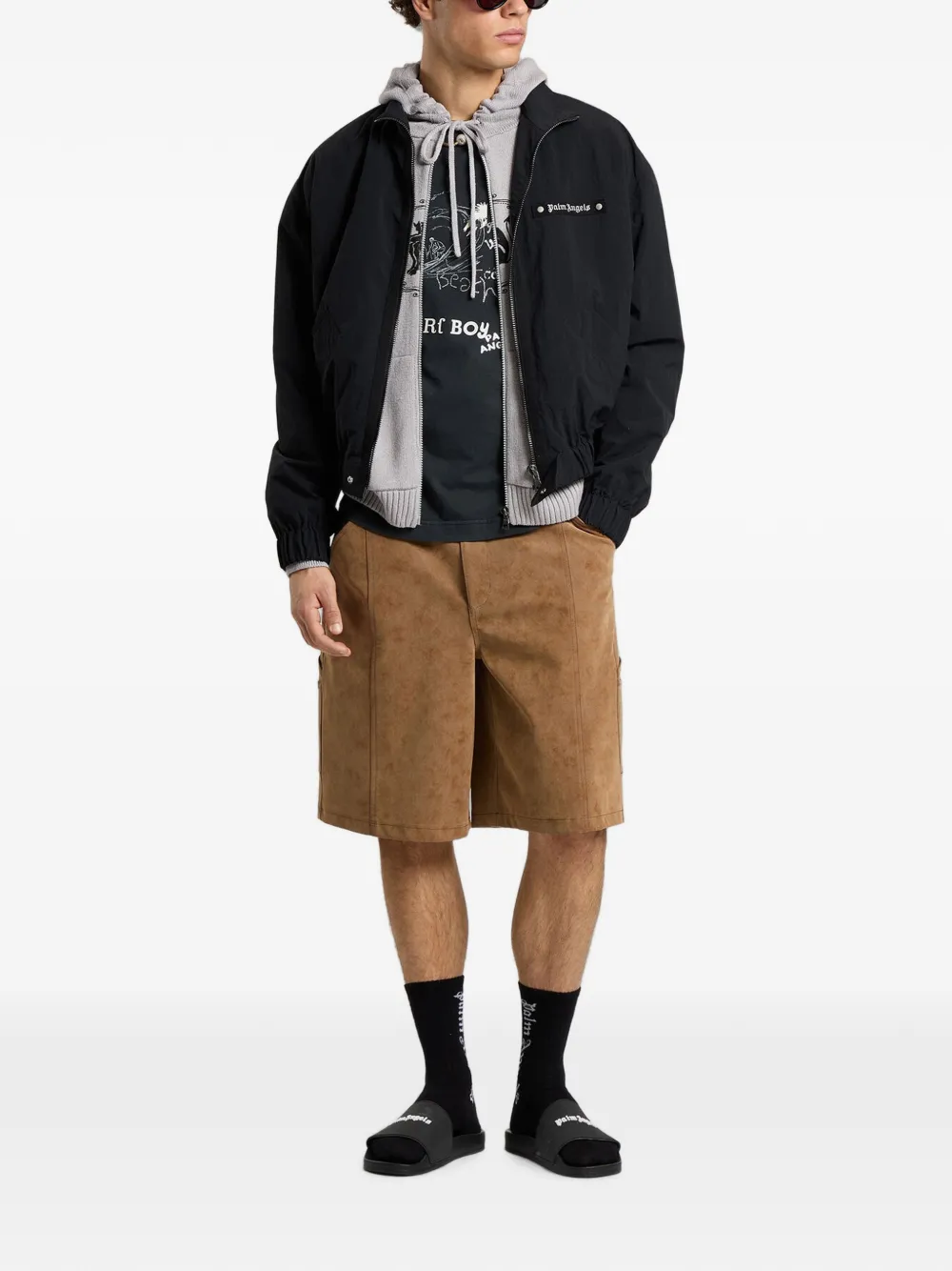 Palm Angels Surf Boy T-shirt met grafische print Zwart