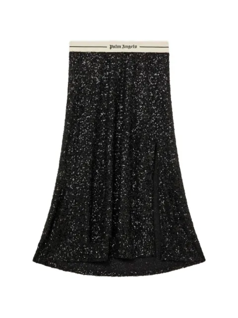 Palm Angels minijupe brodée de sequins à bande logo