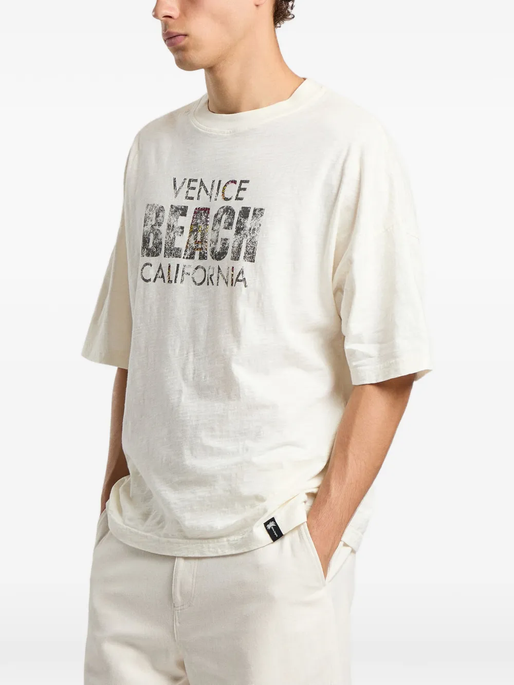Palm Angels Cali Vibes ruimvallend T-shirt Beige