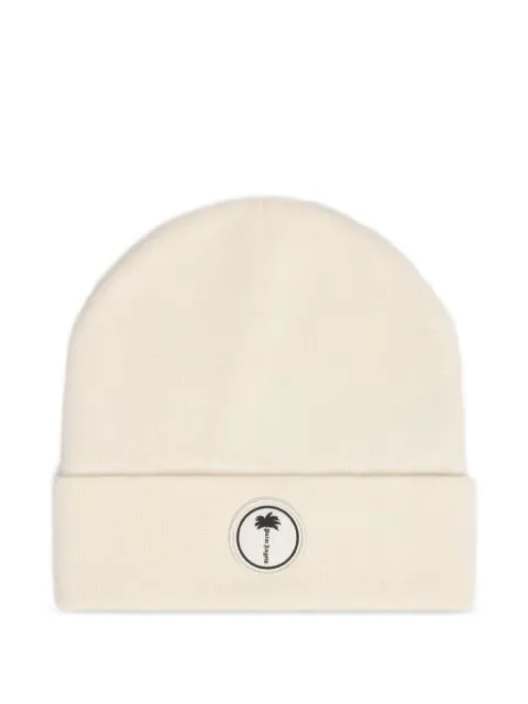 Palm Angels logo-patch beanie hat
