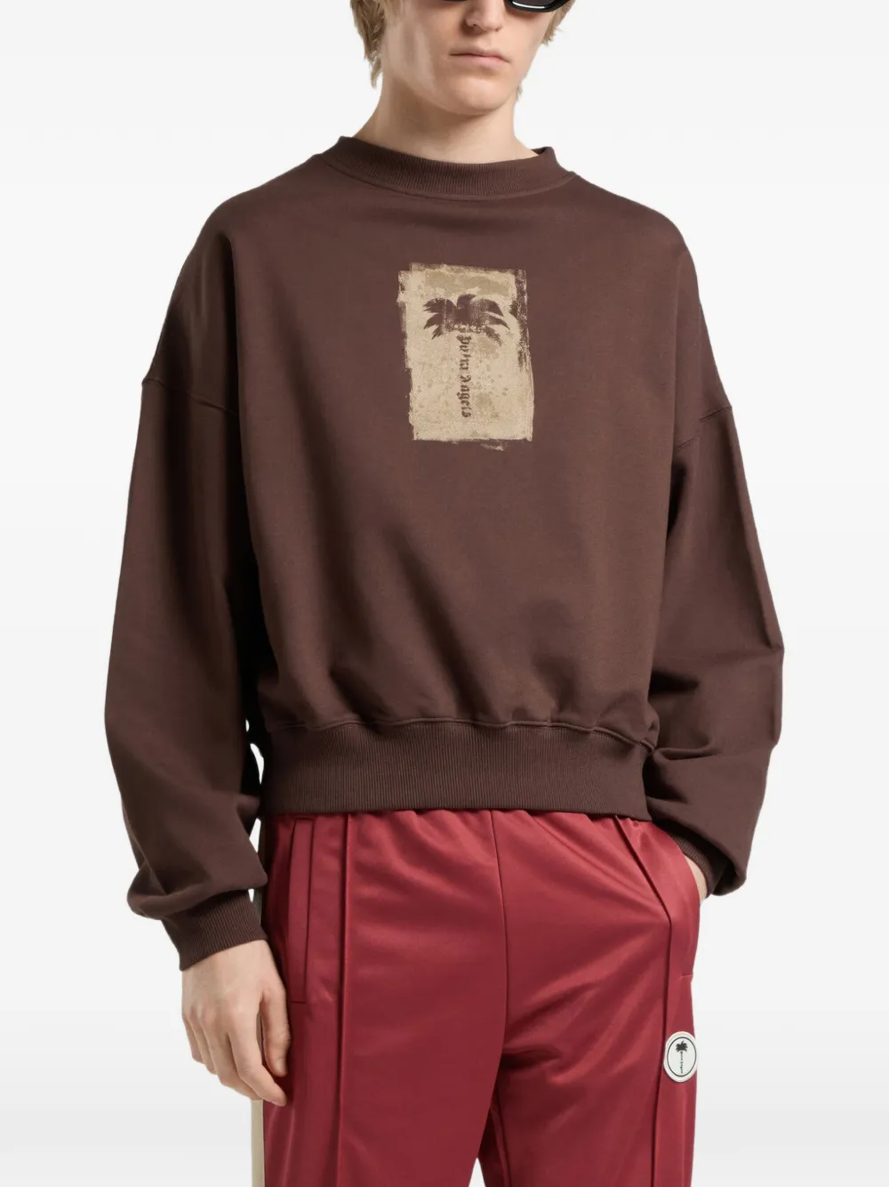 Palm Angels Ruimvallende geborstelde palmboom Bruin