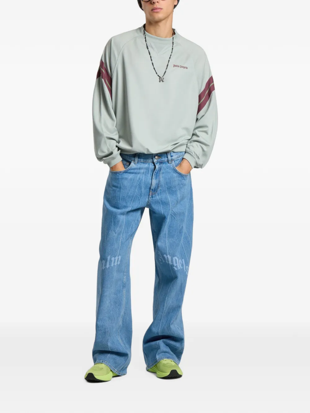 Palm Angels Jeans met logoprint Blauw