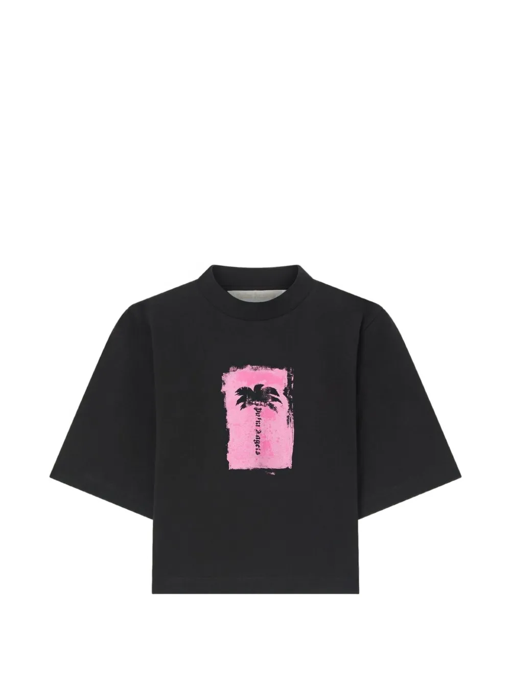 Palm Angels Palm Tree Box geborsteld T-shirt Zwart