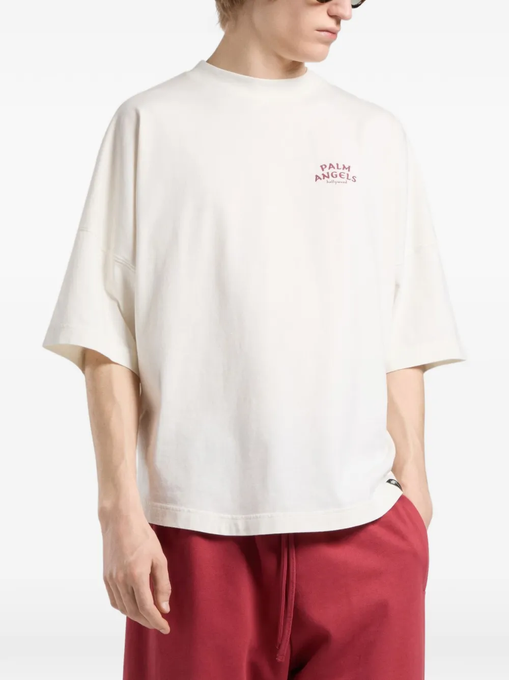 Palm Angels T-shirt met logoprint Wit