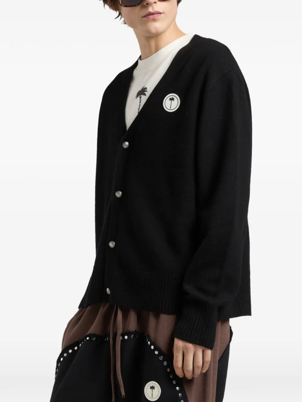 Palm Angels Vest met logopatch Zwart