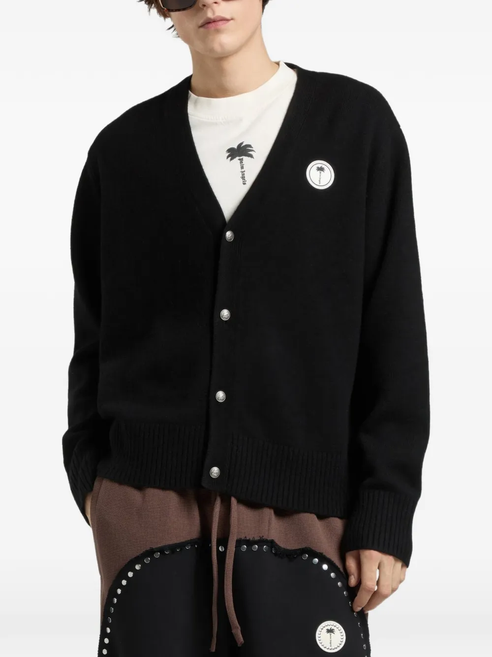 Palm Angels Vest met logopatch Zwart