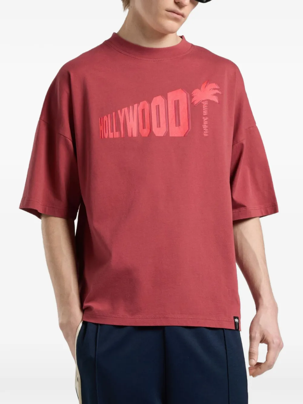 Palm Angels Sunset Blvd Palm ruimvallend T-shirt Rood