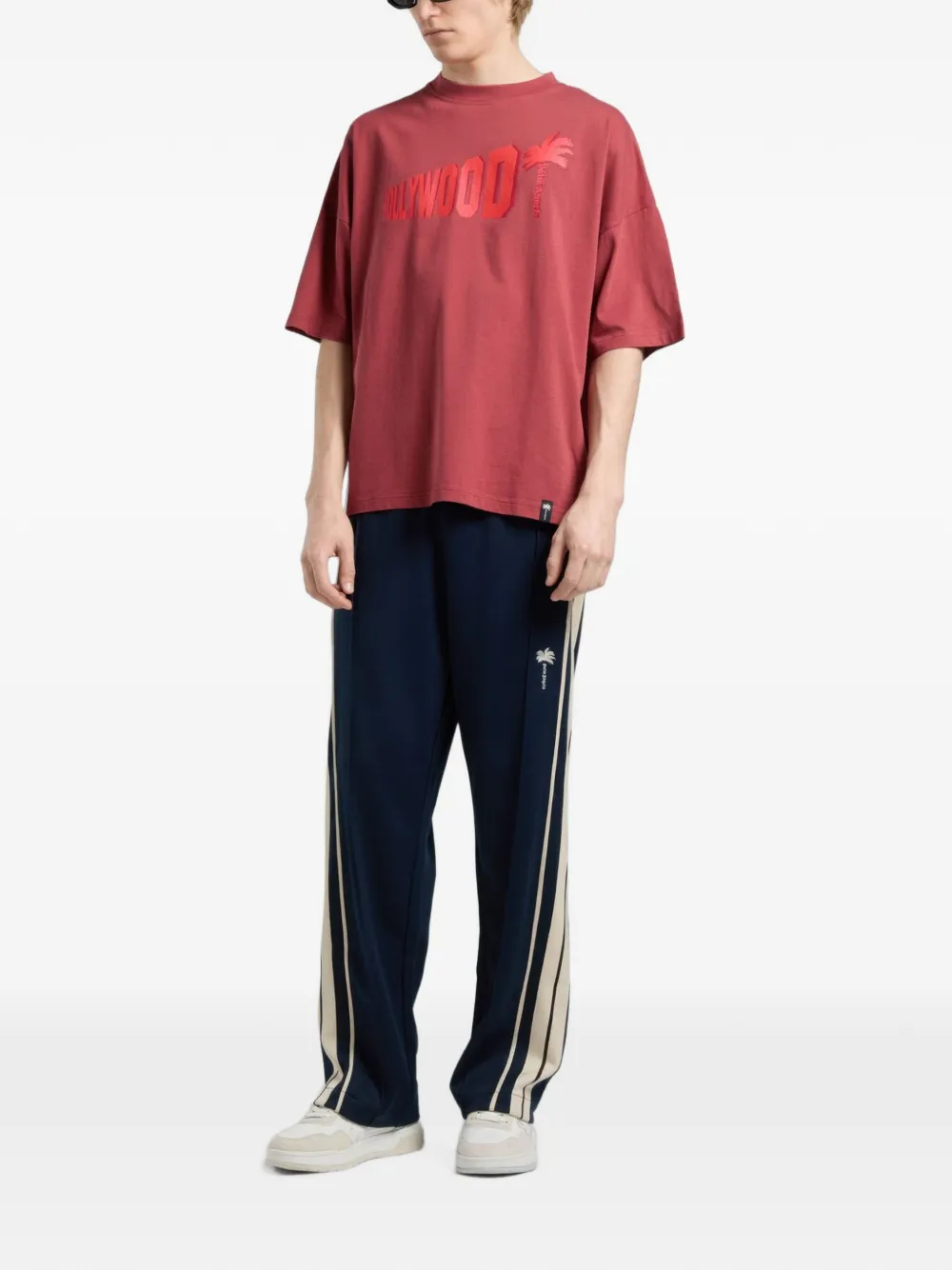 Palm Angels Sunset Blvd Palm ruimvallend T-shirt Rood