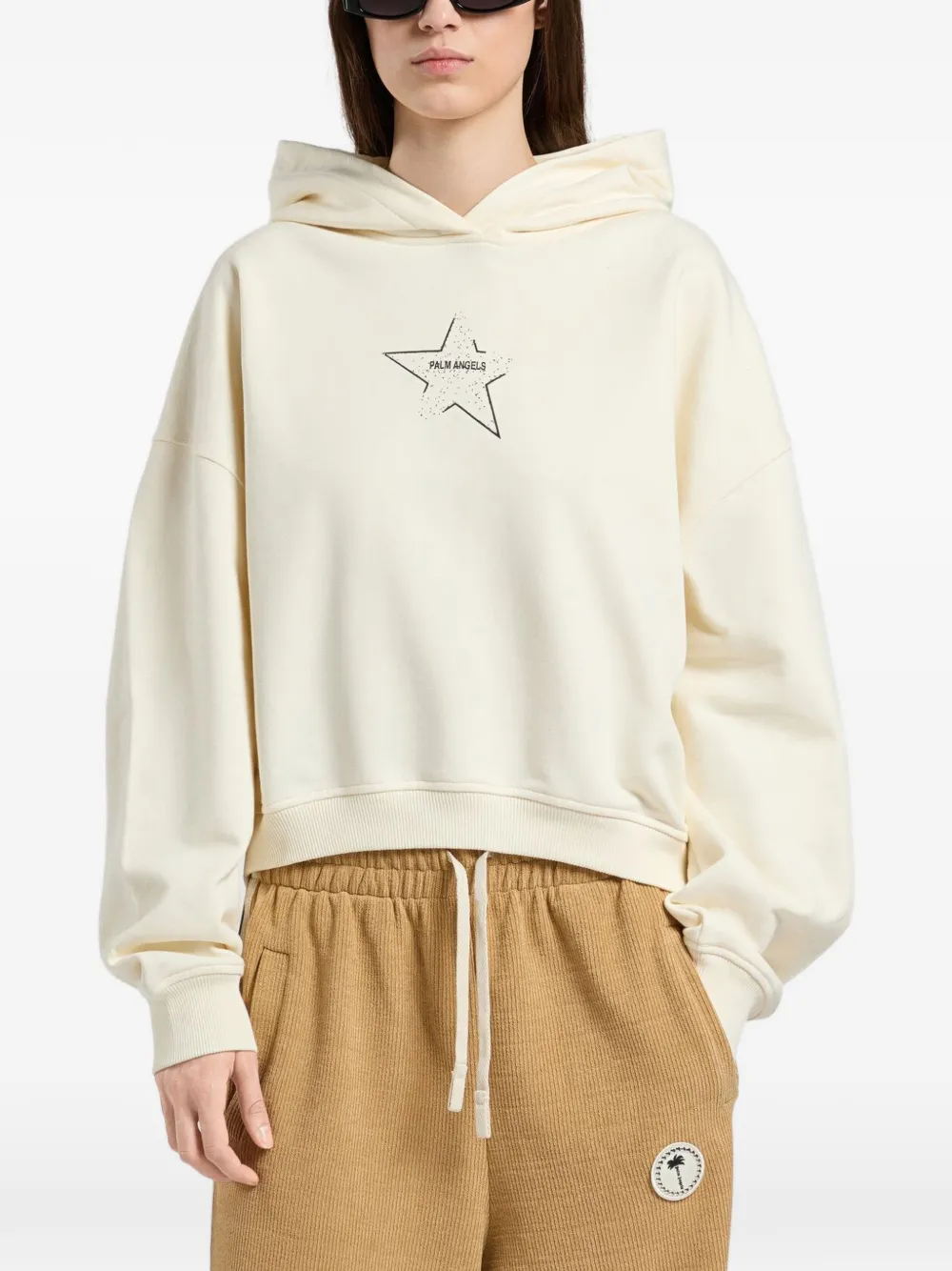 Palm Angels Hoodie met sterrenprint Beige