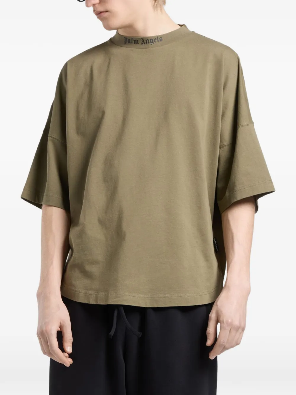 Palm Angels T-shirt met logo Groen