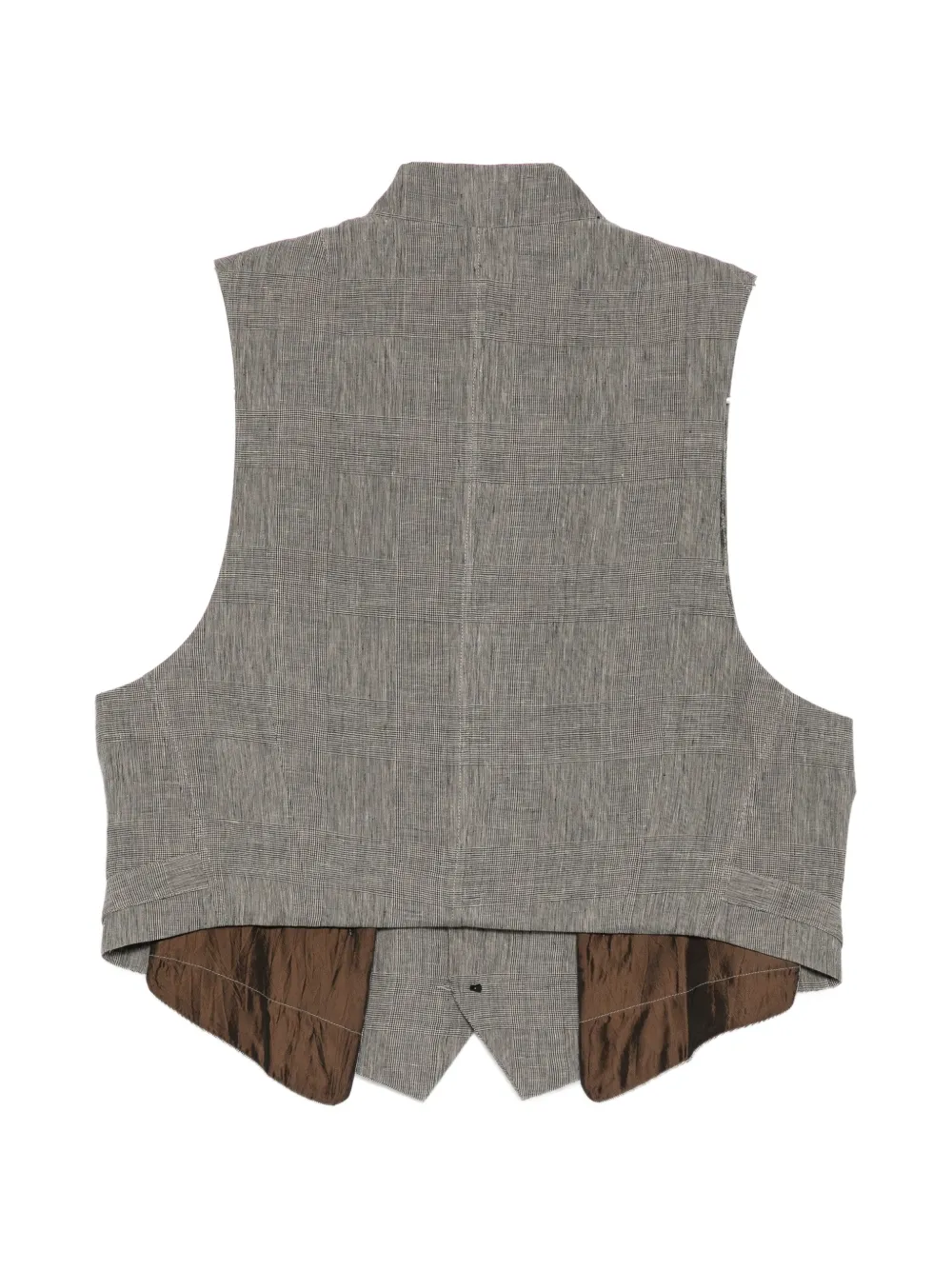 Ziggy Chen Geruit gilet Grijs