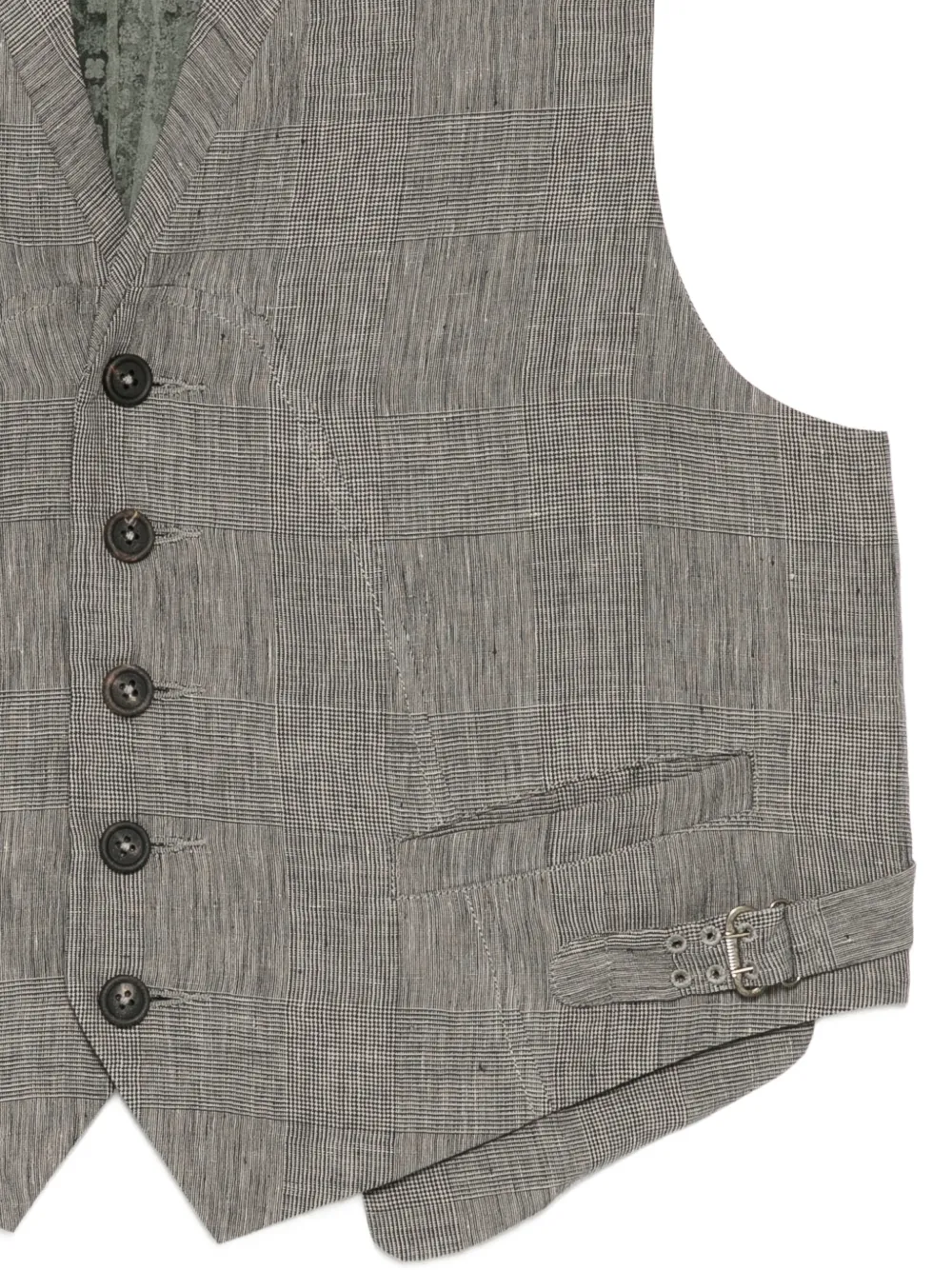 Ziggy Chen Geruit gilet Grijs