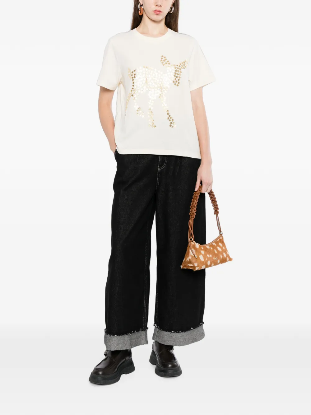 JW Anderson Animal Star T-shirt Beige