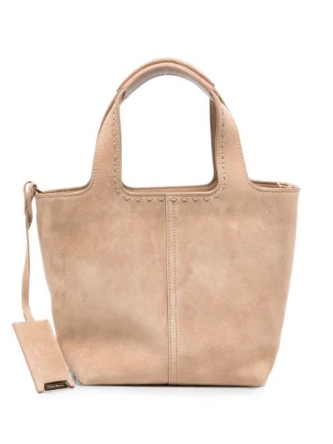 Santoni mini Chapelier whipstitch-trim tote bag