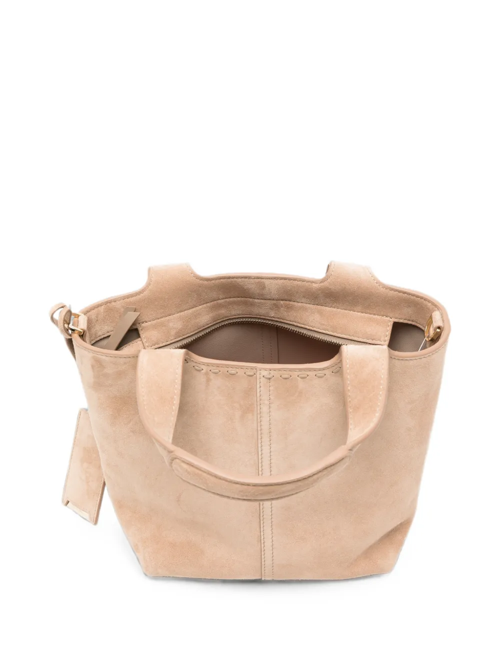 Santoni Mini Chapelier Whipstitch-trim Tote Bag in Neutrals, view 4