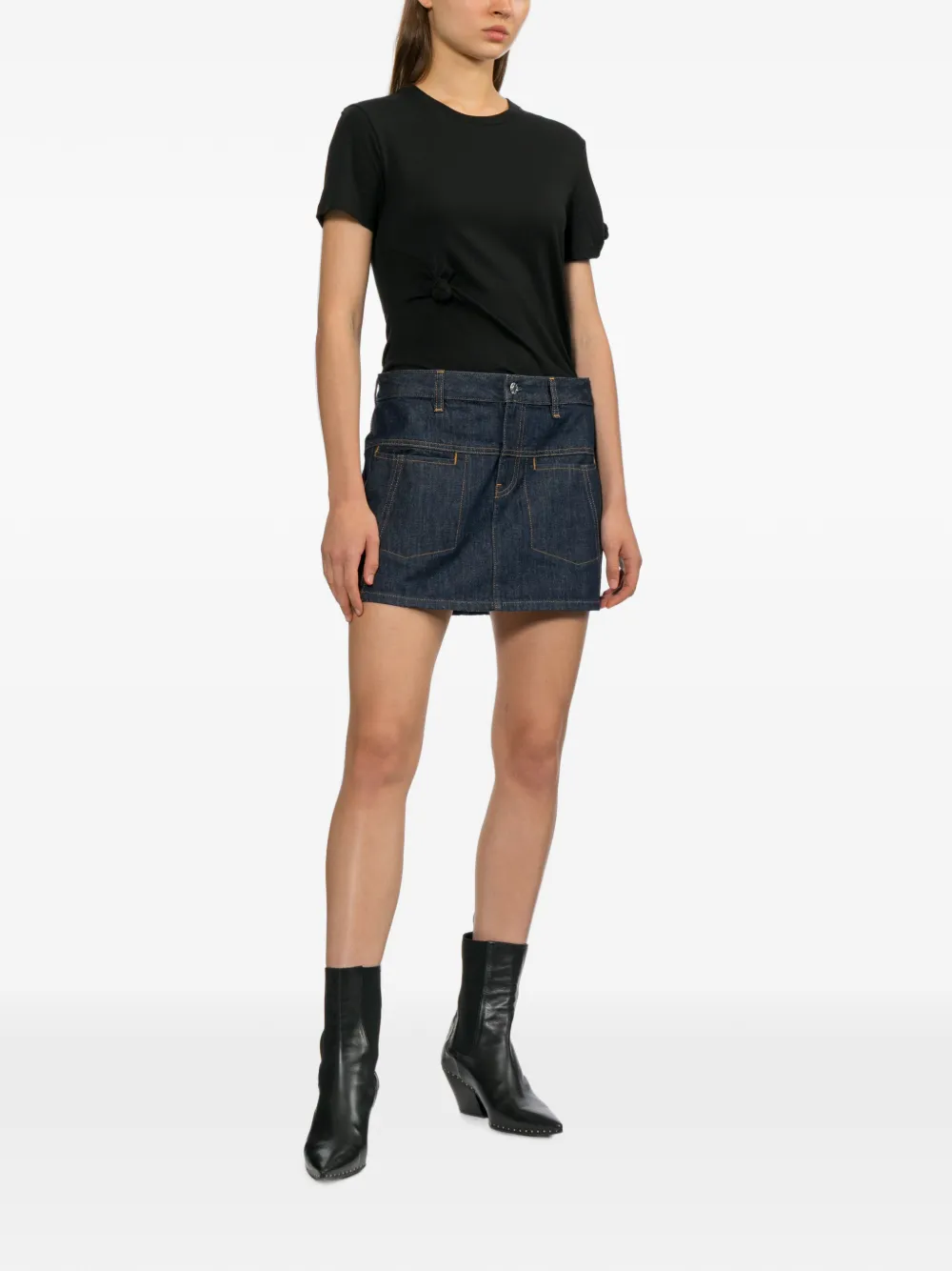 Helmut Lang T-shirt met geknoopt detail Zwart