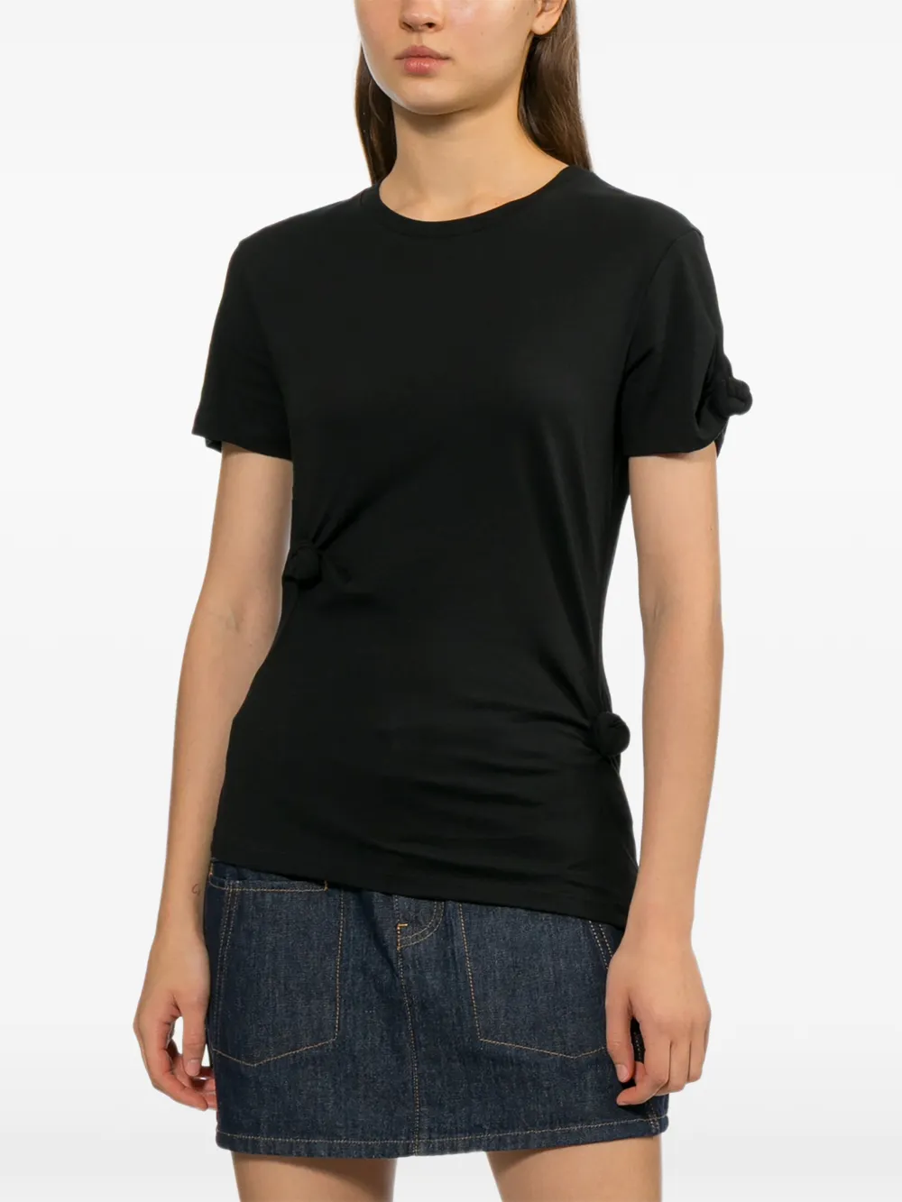 Helmut Lang T-shirt met geknoopt detail Zwart