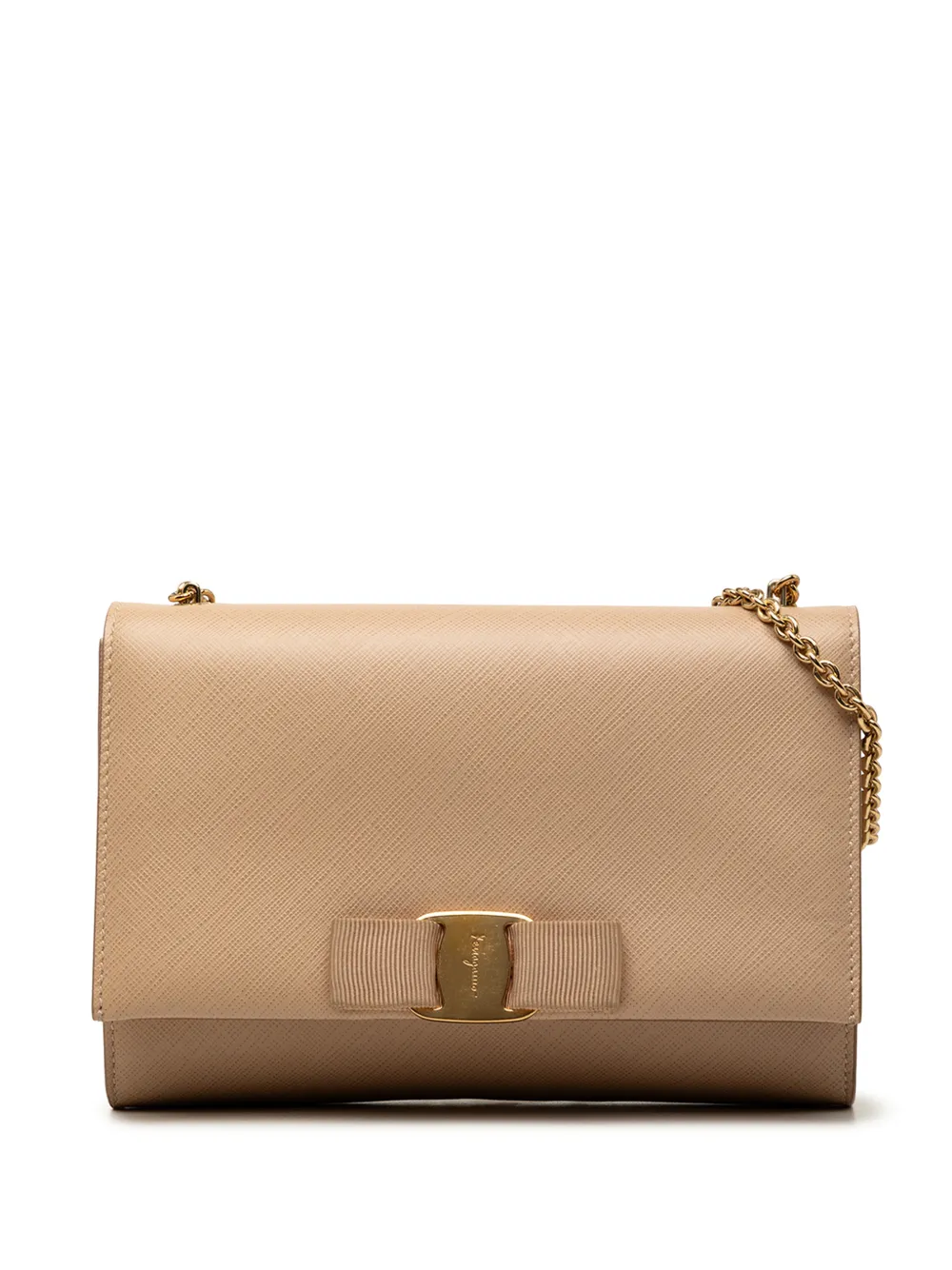 Ferragamo Pre-Owned Borsa a tracolla in pelle con fiocco Vara 2010-2026 - Toni neutri