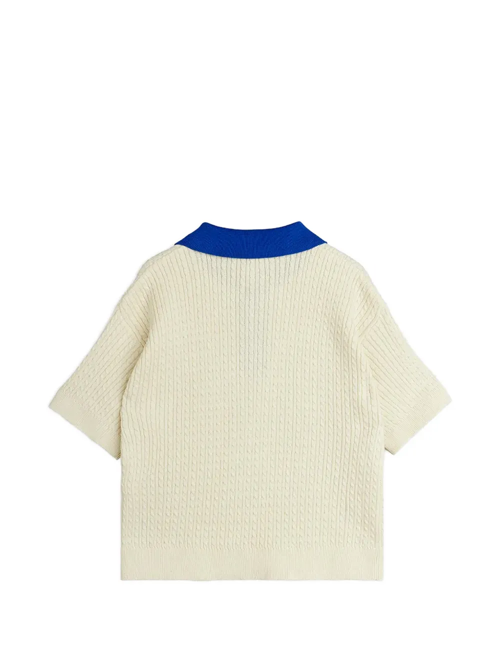 Mini Rodini cable-knit polo shirt Wit