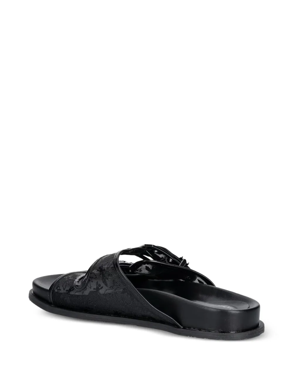 Patrizia Pepe girl buckle-fastening crystal-embellished sandals Zwart