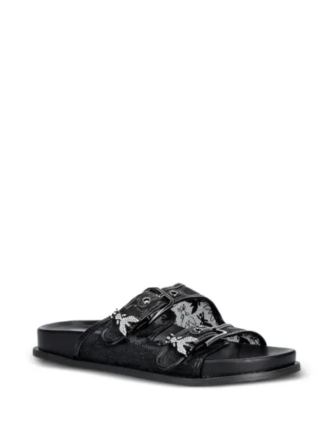Patrizia Pepe girl buckle-fastening crystal-embellished sandals