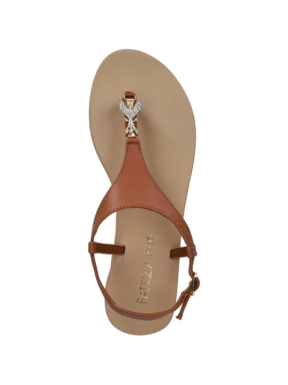 Patrizia Pepe girl Fly-embellished buckle-fastening sandals Bruin