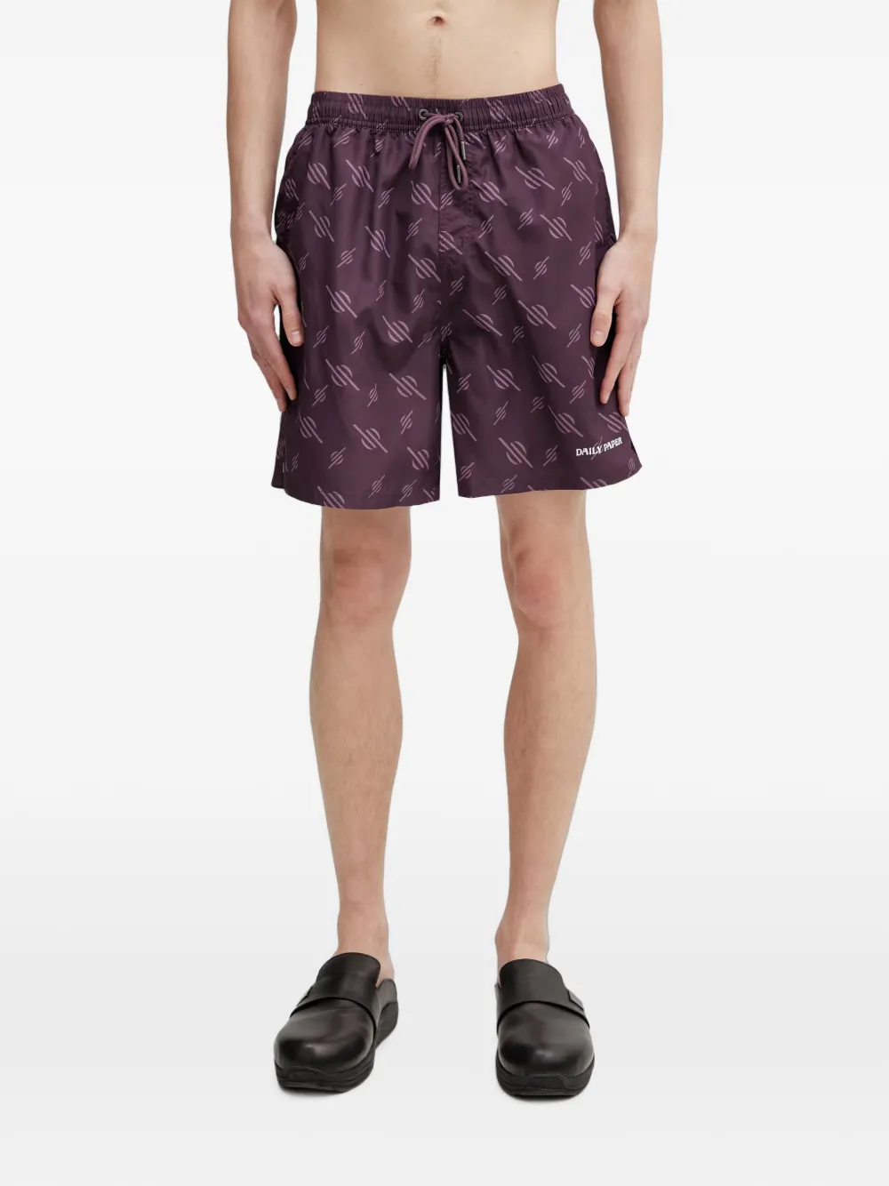 Daily Paper logo-print drawstring swim shorts - Violett